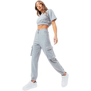 Justhype Ltd Pantalón chandal Sweat Crop T-Shirt-Cargo Joggers para mujer