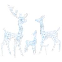 familia de renos de navidad acrilico 300 leds blanco frio vidaxl