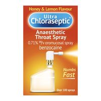 ultra chloraseptic anaesthetic throat spray honey and lemon
