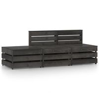 set de muebles de jardin 3 pzas madera de pino impregnada gris vidaxl