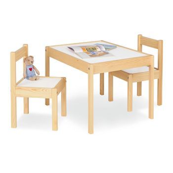 Mesa Infantil Olaf Blanco Natural 64x50cm + 2 Sillas