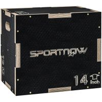 sportnow cajon de salto pliometrico de madera con mangos huecos carga 120 kg para casa oficina gimnasia 405x355x305 cm negro