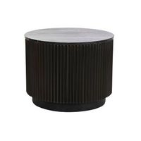 mesa centro metal marmol 61x61x41 negro