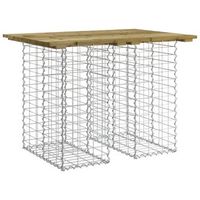 banco jardin  banco de exterior  silla de jardin diseno gaviones madera pino impregnada 100x70x72cm