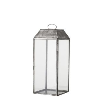 Linterna de metal gris