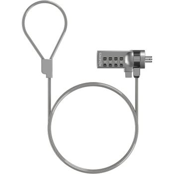 Aisens Cable Seguridad con Cerradura de Combinación para Ordenador/Monitor/Portátil 1.5M