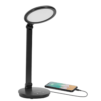 Aigostar Lámpara de Escritorio LED, Flexo LED Regulable con Puerto USB, Control Táctil, Protección Ocular 2700k a 6500K, Sin Parpadeos, 8W Lampara Escritorio para Lectura, Oficina, Estudio, Negro