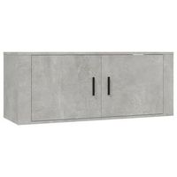 mueble para tv de pared gris hormigon 100x345x40 cm