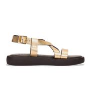 wonders para mujer ab-1402 sandalias de piel austra dorado 40 plano hebilla casual