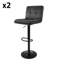 set 2x taburetes giratorios de bar terciopelo gris altura 63-83cm