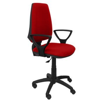 Silla De Oficina Ergonómica Con Mecanismo Permanente Y Regulable En Altura  Asiento Y Respaldo Tapizados En Tejido Bali Color Rojo (brazos Fijos Incluidos) Piqueras Y Crespo Modelo 14cp