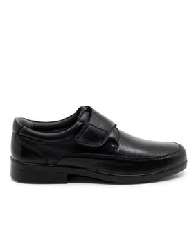 de LUISETTI ZAPATOS LUISETTI BLUCHER DERBY DE PIEL CON VELCRO MODELO 26854ST NEGRO