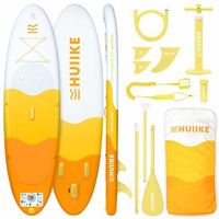 tabla paddle surf hinchable con accesorios huiike  sup con remo quillas inflador amarilla 10