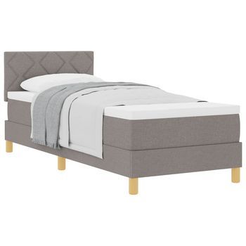Cama Tipo Box Spring Con Cojín Manual Taupé 80 X 200 Cm Tela Vidaxl