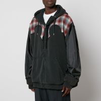 maison margiela pendleton wool and cotton-jersey jacket - m