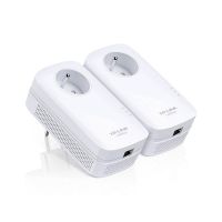 adaptador de red tp-link tl-pa8015p pack 2 cpl 1300 mbps gigabit lan toma integrada