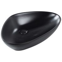 lavabo sobre encimera bano irregular ceramica negro mate 60 x 39 cm tirig