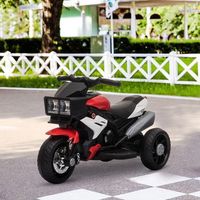 moto electrica infantil con 3 ruedas para 3 anos rojo y negro homcom