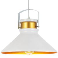 lampara de techo en metal blanco oro