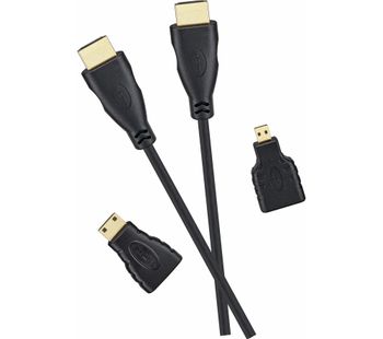 LOGIK L3HDMIA18 HDMI Cable & Adapter with Ethernet - 3 m, Gold