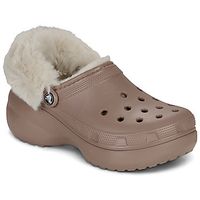 crocs zuecos cls platfm lined fuzz strap cg para mujer