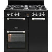 leisure cookmaster ck90f232k 90 cm dual fuel range cooker - black  chrome black