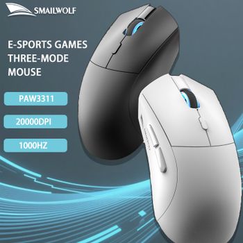 SMAILWOLF RS7 Bluetooth inalámbrico de tres modos e-sports ratón para juegos 2000DPI seis velocidades ajustable PAW3311 ratón de oficina para juegos