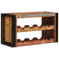 estante estanteria de vino marron 80 x 45 x 33 cm madera reciclada maciza