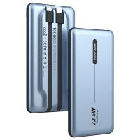 cool bateria externa universal power bank 10000mah pd 225w 2 cables azul