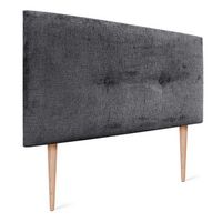 dhome cabecero de lana natural con botones 95x105cm con patas camas 90 - gris oscuro