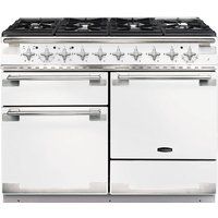 rangemaster elise 110 dual fuel range cooker - white  chrome white