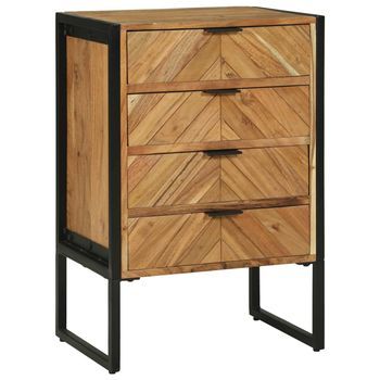Vidaxl Aparador 50 X 35 X 75 Cm Madera Maciza De Acacia