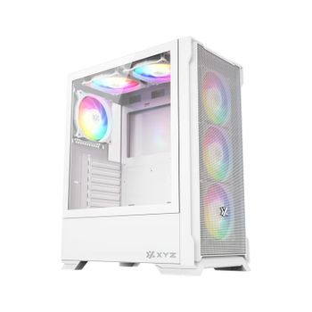 Torre XYZ AIRONE 300 X Mesh 6x120mm ARGB Vidrio Templado ATX/USB-C Negra/Blanca