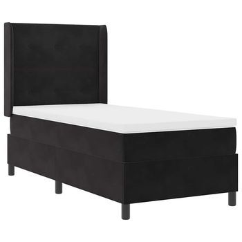 Cama Tipo Box Spring Con Tiras Led Negro 80 X 200 Cm Terciopelo Vidaxl