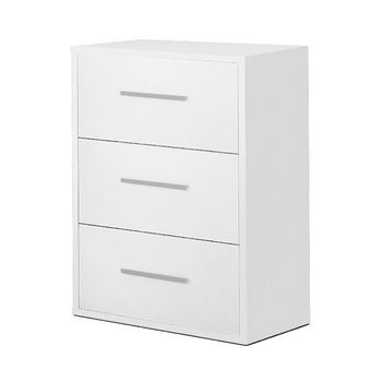 Mesita De Noche 3 Cajones - Venprodin - 61x40x28 Blanco