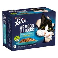 felix as good as it looks saver pack 48 x 100g - fish selection in jelly
