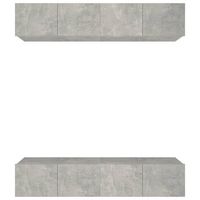 muebles tv 4 unidades madera contrachapada gris hormigon 80x30x30 cm