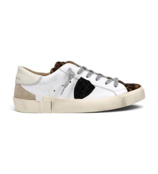 Philippe Model para mujer. PRLD Zapatillas de Piel Prsx Low blanco (36), Plano, Cordones, Casual