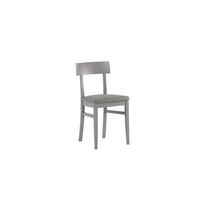 monaco - silla de madera lacada en ecopiel gris 2 uds