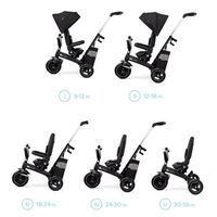 triciclo infantil bidireccional easytwist de kinderkraft - black