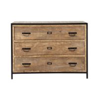 comoda de 3 cajones de madera de mango macizo