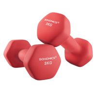 songmics juego de 2 mancuernas mancuernas hexagonales revestimiento de neopreno entrenamiento de fuerza entrenamiento de fitness para el hogarrojo rubinaranja papayaazul