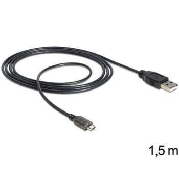 Cable USB DeLOCK 2.0-A a Micro-B de 1,5 m Negro