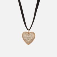 crystal haze queen of hearts pendant gold-plated necklace