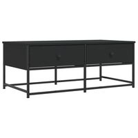 mesa de centro 100x51x40 cm madera y metal trabajados - negro