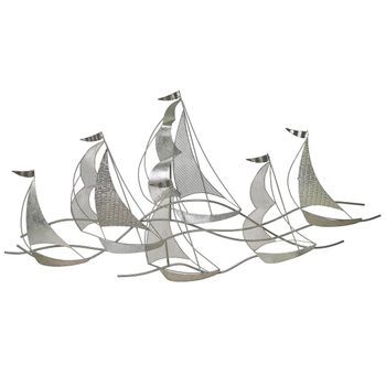 Decoración De Pared Barcos Arte De Pared De Metal Plateado Estilo Moderno Americium