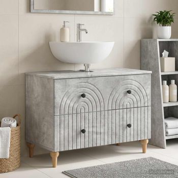 Vidaxl Mueble De Lavabo Para Baño Alkmaar Gris Hormigón