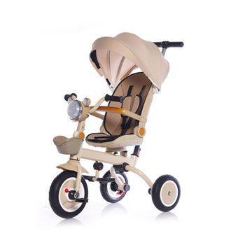 Triciclo Plegable Marathon Smart De Chipolino Con Asiento Giratorio 360°, Toldo Xl Y Manillar Parental - Latte