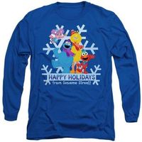 sesame street camiseta manga larga happy holidays para mujer