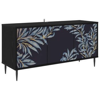Mueble De Tv Dokkum 102 X 33 X 51 Cm Roble Negro Vidaxl
